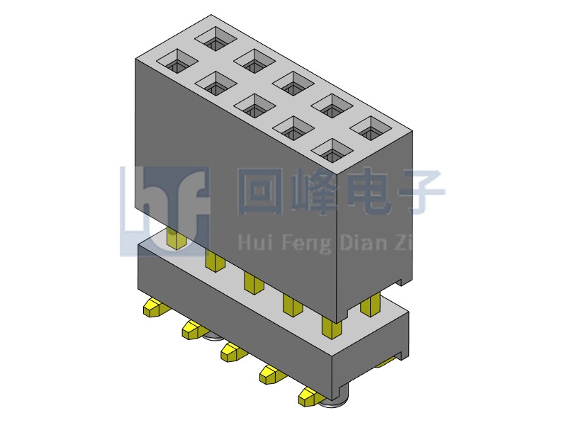2.54mm排母 雙排雙塑 SMT 180度 2*40PIN