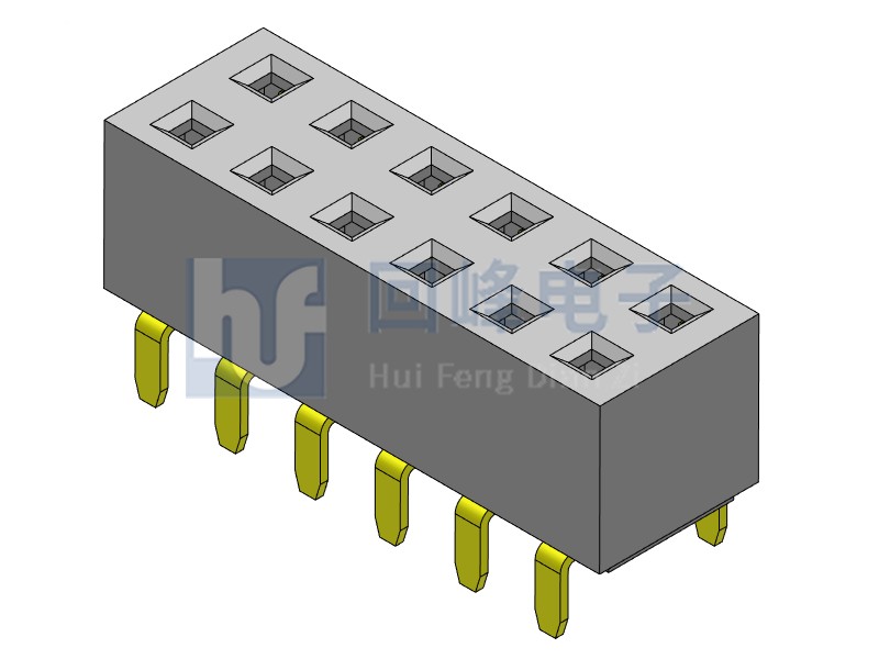 2.54mm排母 雙排單塑 DIP 180度 2*40PIN