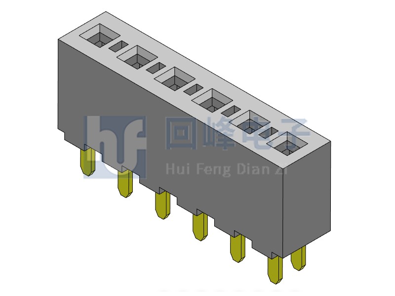 3.96mm排母 單排單塑 DIP 180度 1*40PIN