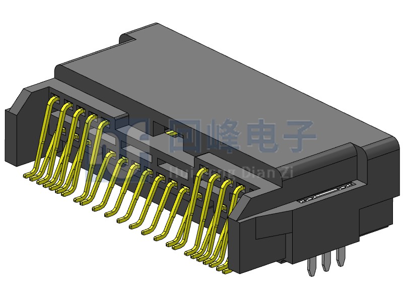 0.8mm 雙排公座  2*11PIN 耐高溫 黑色