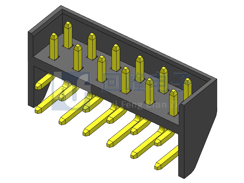 3.3mm 雙排彎腳公座 2*6PIN 耐高溫