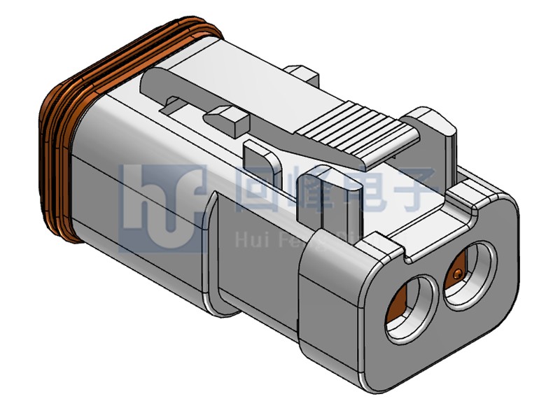 2PIN 母端子護(hù)套 可密封 灰色塑殼
