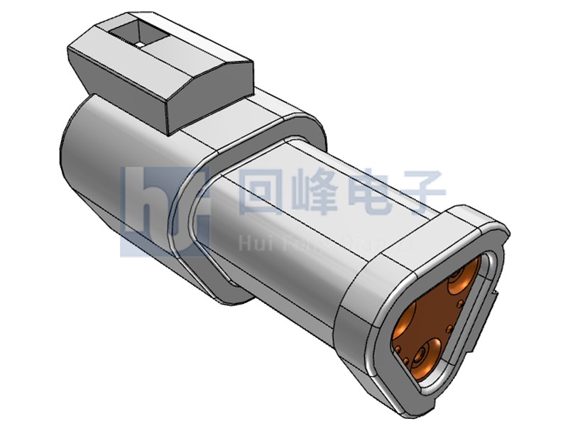 3PIN 公端子護(hù)套 線到線 可密封 灰色塑殼