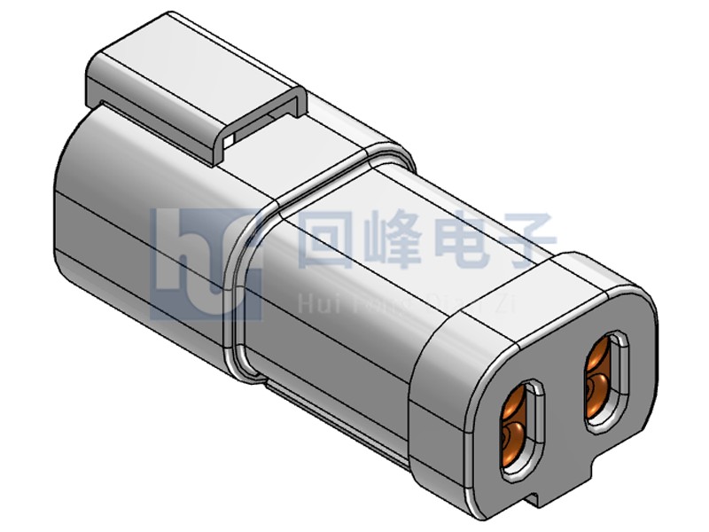 2*2PIN 公端子護(hù)套 線到線 可密封 灰色塑殼