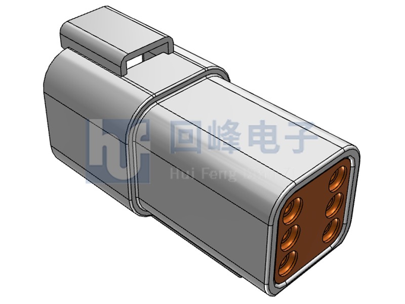 2*3PIN 公端子護(hù)套 線到線 可密封 灰色塑殼
