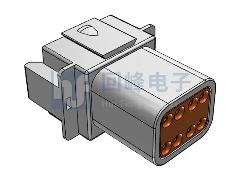 2*4PIN 公端子護(hù)套 線到線 可密封 灰色塑殼