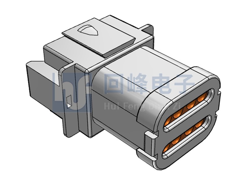 2*4PIN 公端子護(hù)套 線到線 可密封 灰色塑殼