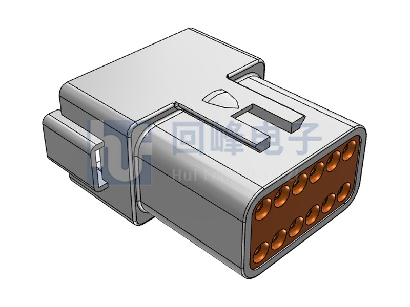 2*6PIN 公端子護(hù)套 線到線 灰色塑殼